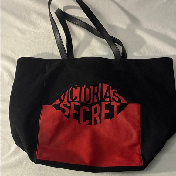 Victoria's Secret Bold Black and Red Tote - Picture 1 of 5
